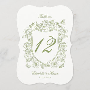 Gartenhochzeit-Sage-Die-cut-Tischnummernkarte Einladung
