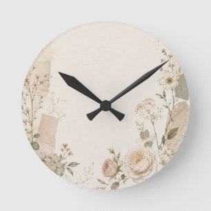 Gartenhochzeits-Einladung mit Natur Runde Wanduhr