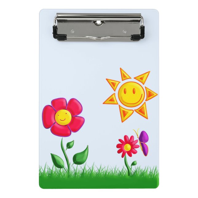 Gartenillustration Mini Klemmbrett (Vorderseite)