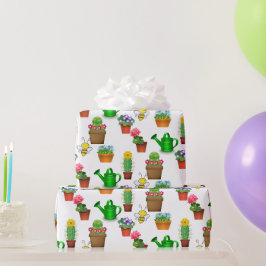 Gartenkaktus Sukkulente und gepolsterte Pflanze Geschenkpapier