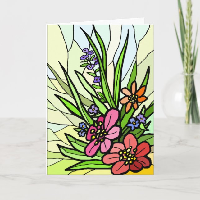Gartenkarte für Stain Glass Flower Karte (Vorderseite)