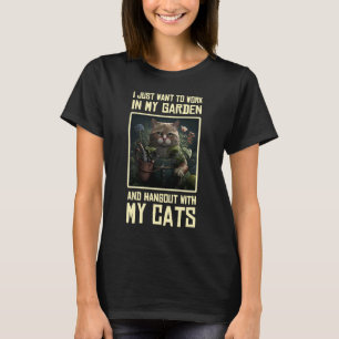 Gartenkatze Kitten Gartenarbeit Landschaftsgärtner T-Shirt
