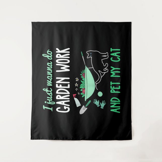 Gartenkatze Lover | Funny Garden Work Gift Wandteppich (Vorderseite)
