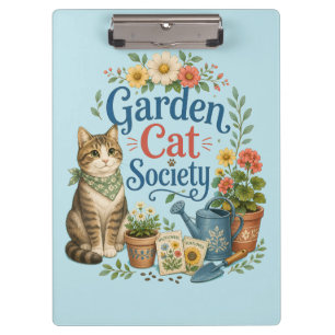 Gartenkatzen-Gesellschaft Cottagecore Florales Klemmbrett