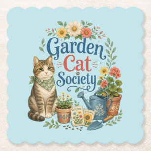 Gartenkatzen-Gesellschaft Cottagecore Florals Untersetzer