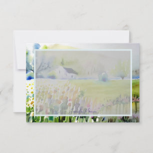 Gartenkirche Aquarell personalisiert Mitteilungskarte