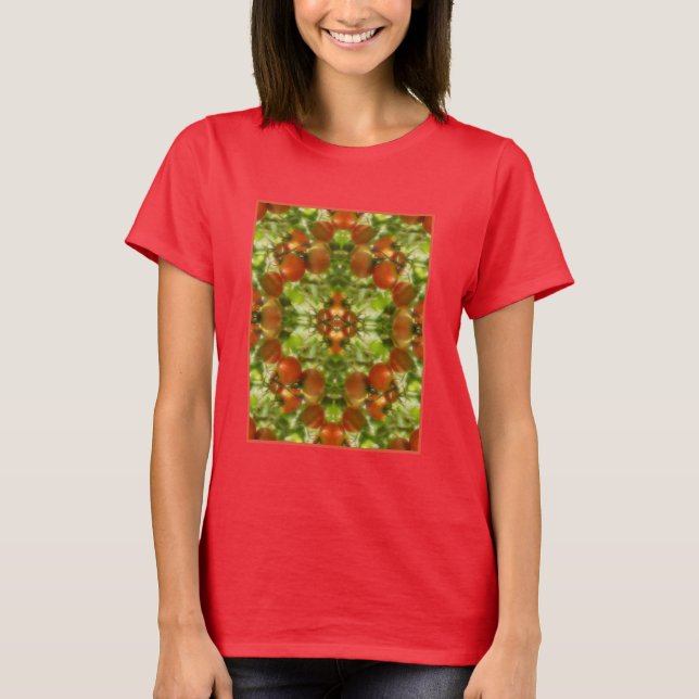 Gartenkirsche Tomaten Natur Abstrakt T-Shirt (Vorderseite)