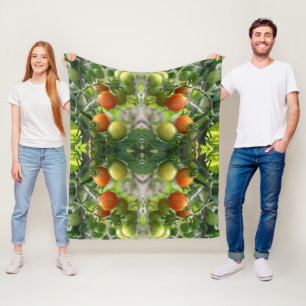 Gartenkirsche Tomaten Natur Kunst Muster    Fleecedecke