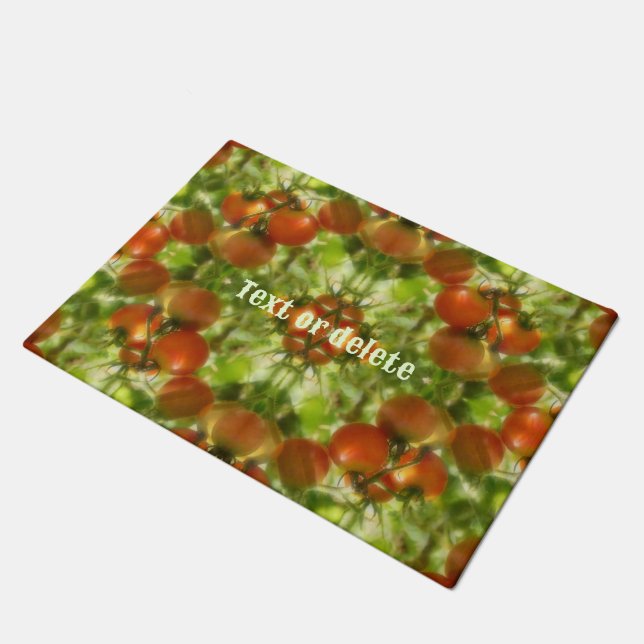 Gartenkirsche Tomaten Natur Personalisiert Fußmatte (Schrägansicht)