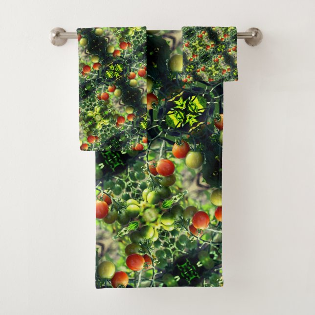 GartenkirschTomaten Abstrakte Natur Badhandtuch Set (Insitu)