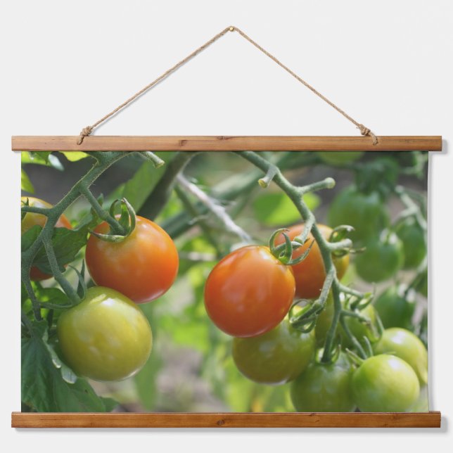 Gartenkirschtomaten Natur Wandteppich Mit Holzrahmen (Vorne)