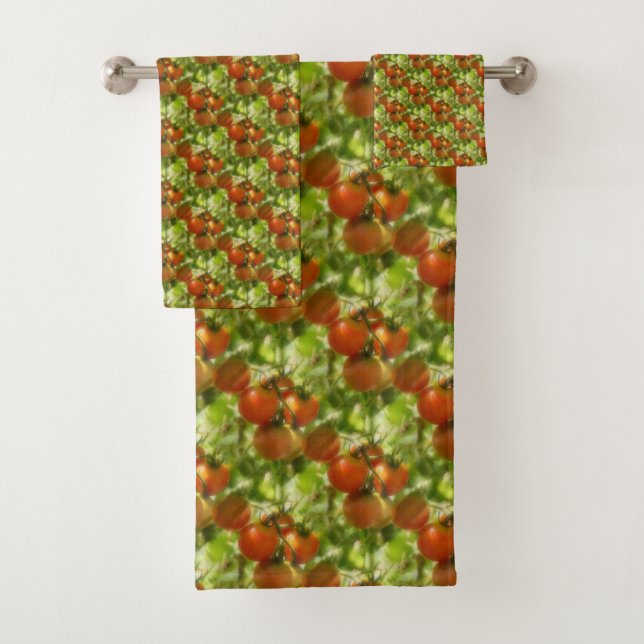 Gartenkirschtomaten Naturmuster Badhandtuch Set (Insitu)