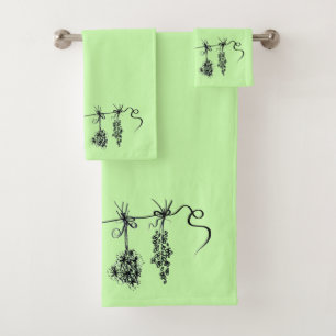 Gartenkräuter Badhandtuch Set