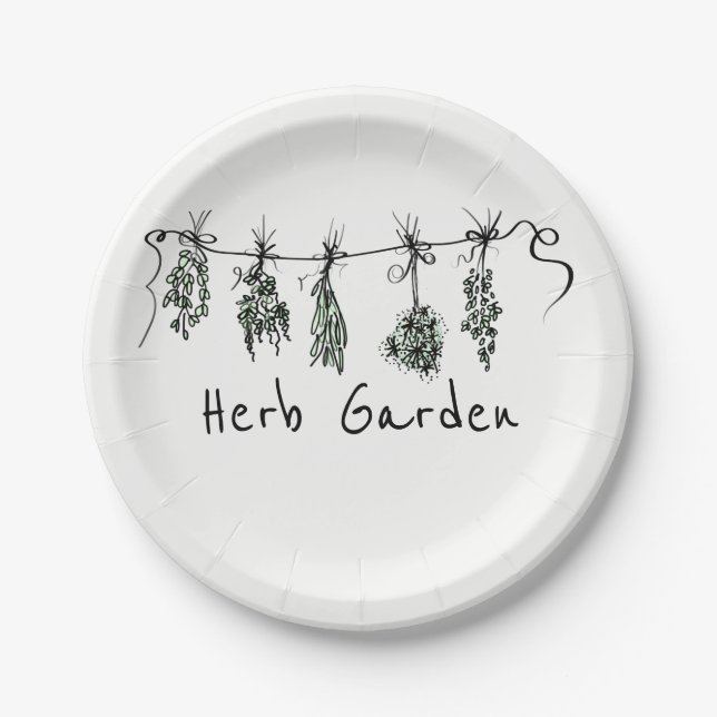 Gartenkräuter Pappteller (Vorderseite)