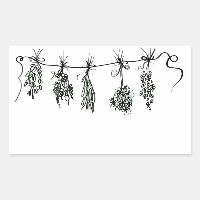 Gartenkräuter Rechteckiger Aufkleber (Vorderseite)