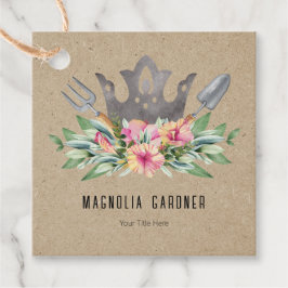 Gartenkronen Boho Chic Wasserfarbwerkzeuge Blume Geschenkanhänger