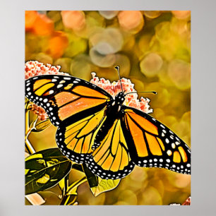 Gartenkunst mit Monarchfalter Poster