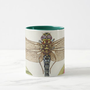 Gartenleben, Libelle, Birne, Nelke und Insekt Tasse