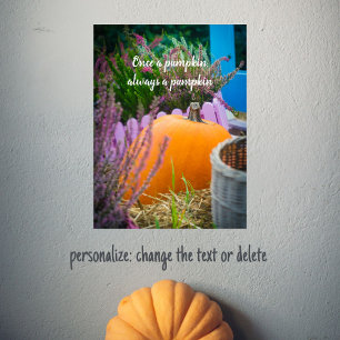 Gartenleben mit Orangenkürbis Poster