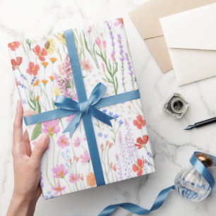 Gartenlicht Hintergrund Wildblumen Florales Muster Geschenkpapier