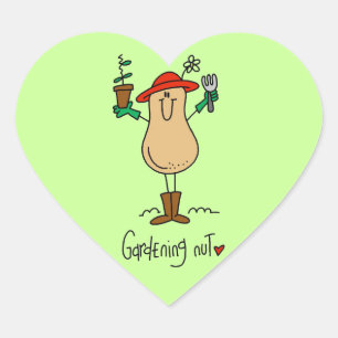Gartenliebhaber T-Shirts und Geschenke Herz-Aufkleber