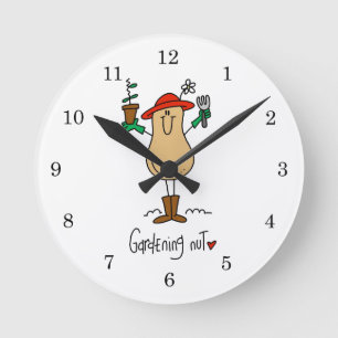 Gartenliebhaber T-Shirts und Geschenke Runde Wanduhr