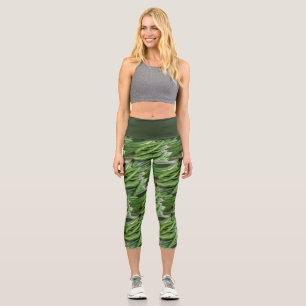 Gartenmädchen Grünbohnen Gemüse Druck Capri Leggings