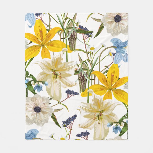 Gartenmagische Lilie, daisy, anemonische Blume. Fleecedecke (Vorderseite)