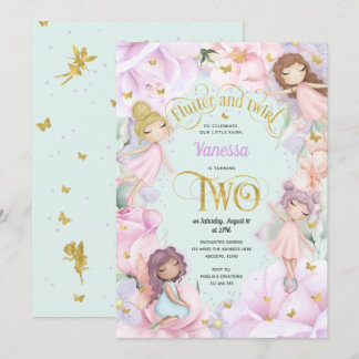 Gartenmärchen zum Thema, Mädchen zum 2. Geburtstag Einladung