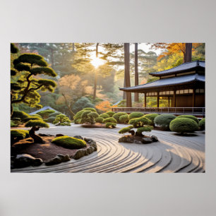 Gartenmeditation Ruhe und Frieden Poster