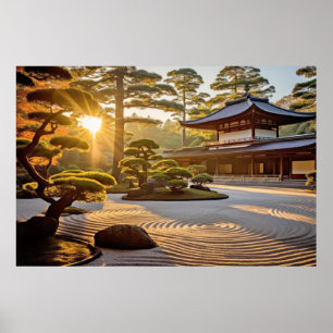 Gartenmeditation Ruhe und Frieden Poster