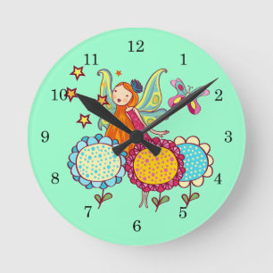Gartenmühle mit Blume Runde Wanduhr