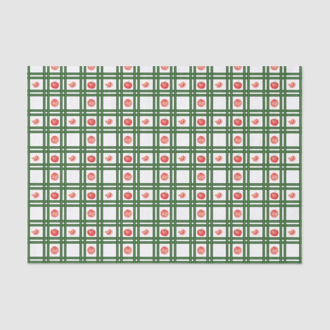 Gartenmuster für frische Tomaten Seidenpapier (Vorderseite)