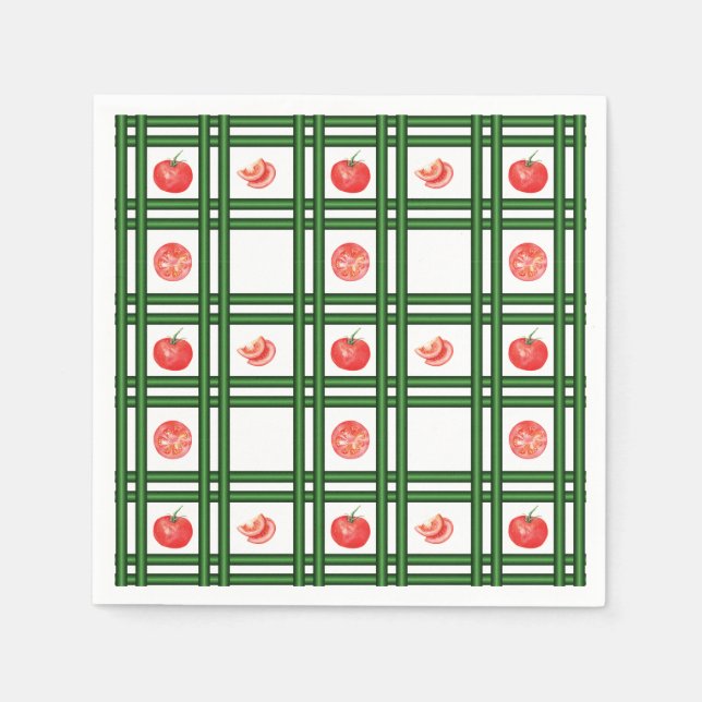 Gartenmuster für frische Tomaten Serviette (Vorderseite)