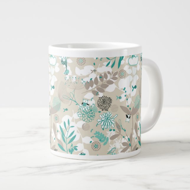 Gartenmuster Jumbo-Tasse (Vorderseite Rechts)