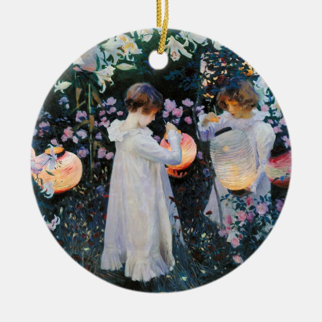 Gartennelke, Lilie, Lilie, Rose - John-Sänger Keramik Ornament (Vorne)