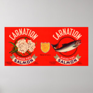 Gartennelken-Marken-Lachs-Aufkleber Seattle, WA Poster