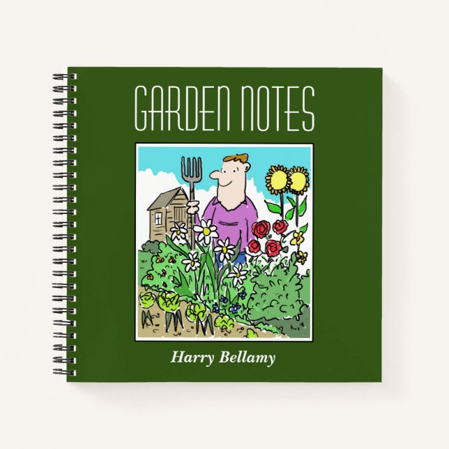 GartenNotebook mit dem Namen des Eigentümers Notizbuch (Vorderseite)