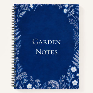 Gartennotizen Blaues Botanisches Notizbuch