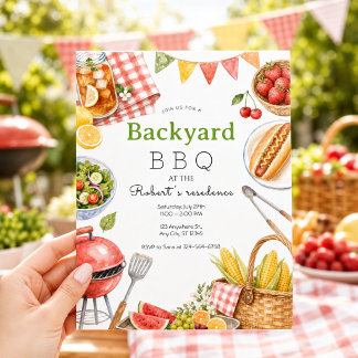 Gartenparty BBQ Sommerpicknick Familie Einladung