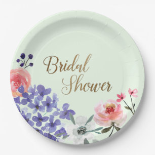 Gartenparty Florale Brautparty Papierplatte Pappteller