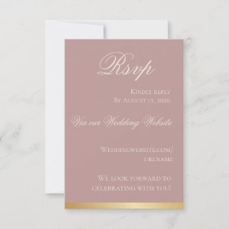Gartenparty-Mauve- und Gold-RSVP-Karte RSVP Karte
