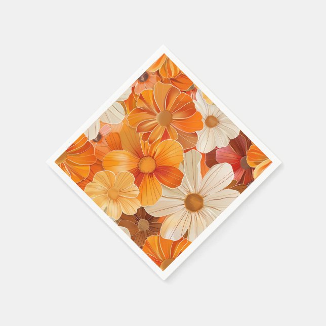 Gartenparty Retro 1970er Stil Serviette (Ecke)