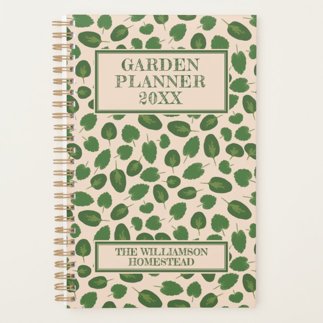 Gartenplanung Boho Natur Rustikaler Grüner Tan Kle Planer (Vorderseite)