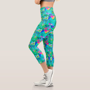 Gartenquiltmalerei mit Hydrangea und Blues Capri Leggings
