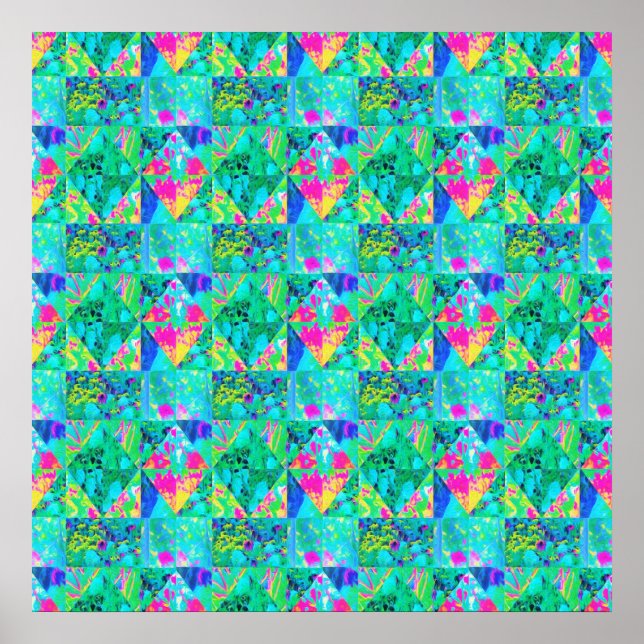 Gartenquiltmalerei mit Hydrangea und Blues Poster (Vorne)