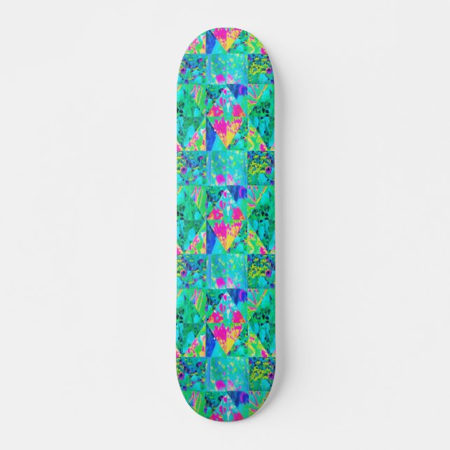Gartenquiltmalerei mit Hydrangea und Blues Skateboard (Vorne)