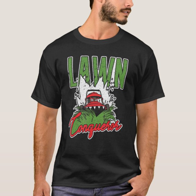 Gartenrasen-Eroberer Rasenmäher T-Shirt (Vorderseite)