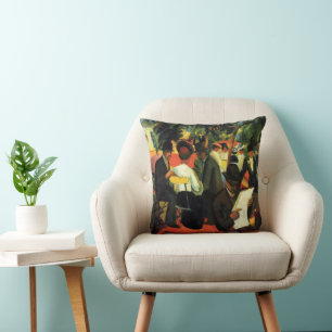 Gartenrestaurant von August Macke. Vintage Art Kissen