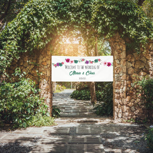Gartenromantik Blume Hochzeit Weißbanner Banner